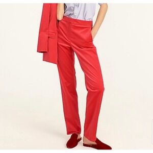 J.Crew Stretch Cotton Straight Leg Pants Red 8 Orange 22861 Business Casual
